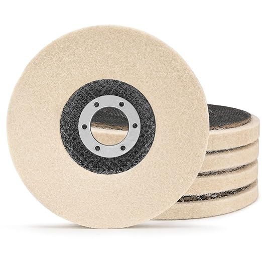 4 1/2 Inch Round Wool Felt Polishing Disc Wheel Pad, Angle Grinder Buffing Polishing