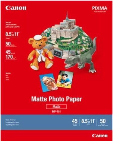 Cannon MP-101 8.5 x 11 Matte Photo Paper (50 sheets/pkg)