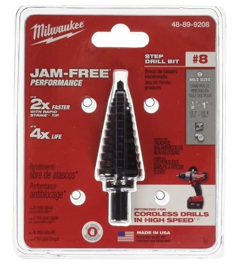 Milwaukee 48-89-9208 Step Bit #8 1/2" - 1" #RM