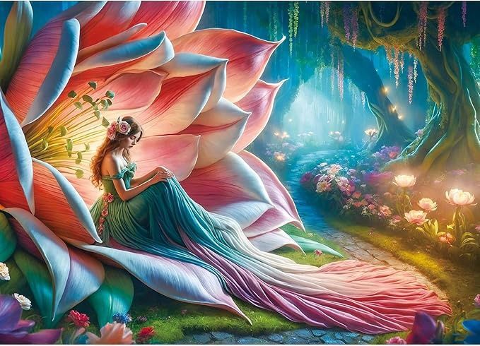 Flower Fairy Jigsaw Puzzle 1000 Pieces for Adults Mythology Fairy Tale Forest Princess