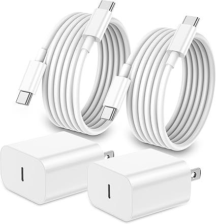 iPhone 17 16 15 Charger Fast Charging,2Pack 20W Apple iPad USB C Wall Chrager