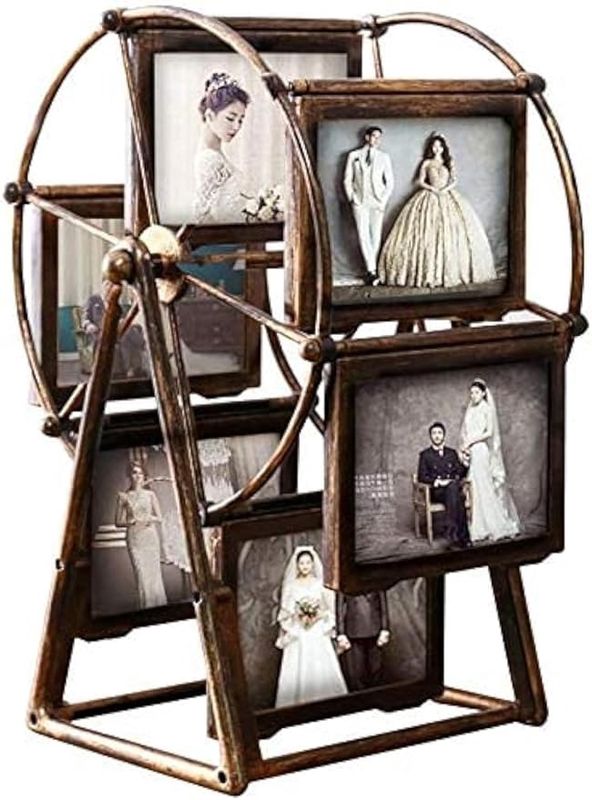 Retro Vintage Rotating Ferris Wheel Picture Frame, Personalized Family Photo
