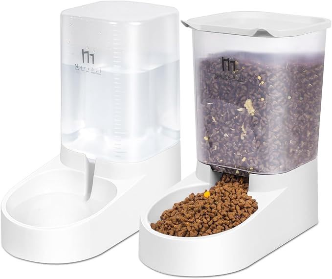 Marchul Dog Feeder, Gravity Cat Feeder and Water Dispenser Set, Automatic Pet Food Bowl