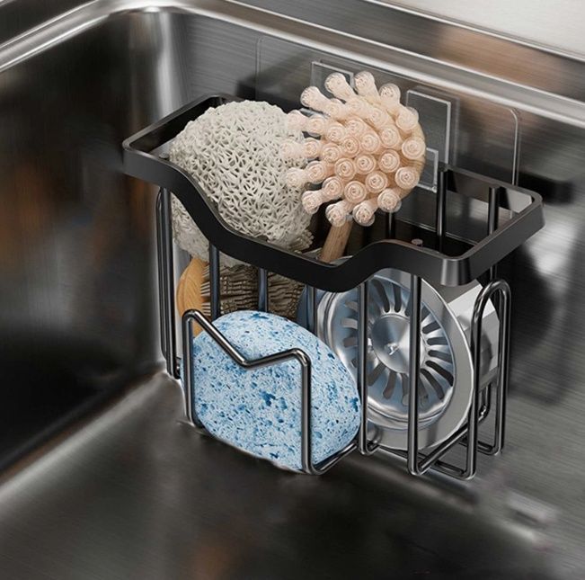 Drain Basket Sponge for Kitchen Sink Movable Kitchen Sink Caddy with Shape