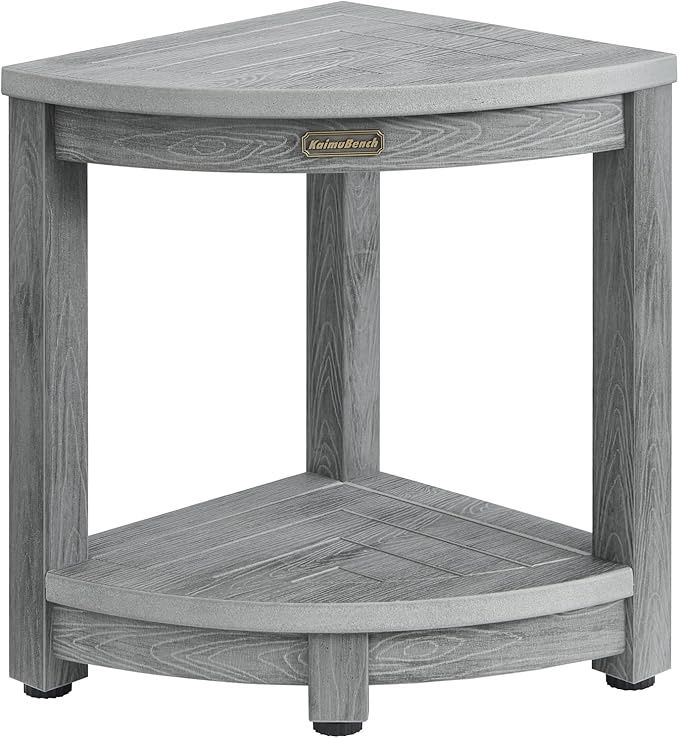 Waterproof Shower Bench for Inside Shower, Gray HDPS Corner Shower Stool