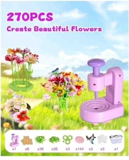 Maylatte Fabric Flower Bouquets for Girls 4-8 Years, DIY Flower Craft Kits