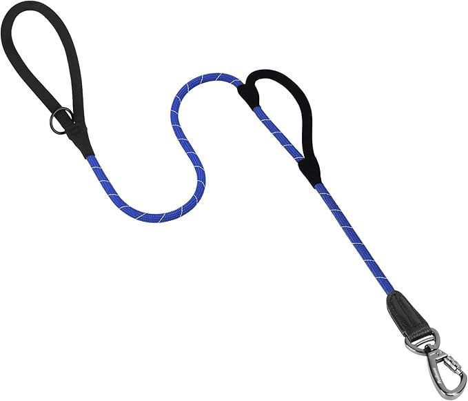 PetBonus Double Handle Rope Dog Leash, Heavy Duty Training Lead