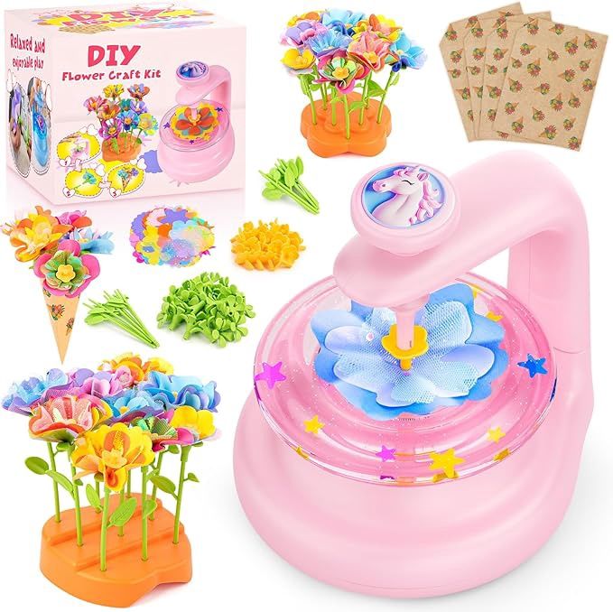 cosone DIY Fabric Flower Bouquet Toys for 3 4 5 6 7 8 Year Girls Easter Basket Stuffers