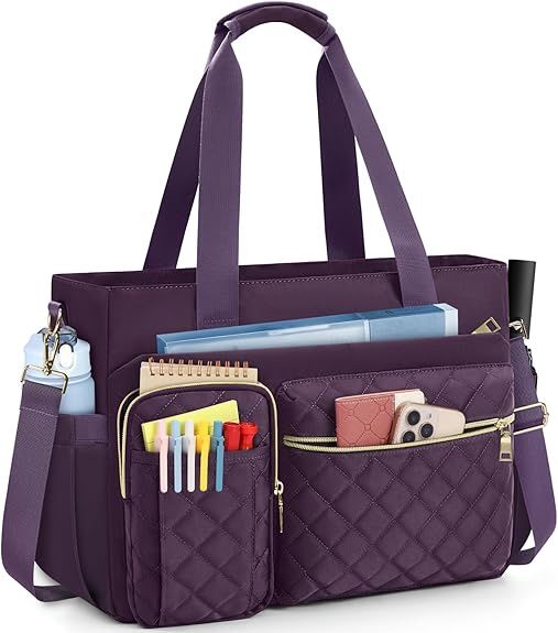 SDYSM Teacher Tote Bag for Women 15.6 inch Laptop Bag Work Bags Nurse SDYSM Teacher Tote Bag for Women 15.6 inch Laptop Bag Work Bags Nurse, Colour: Purple