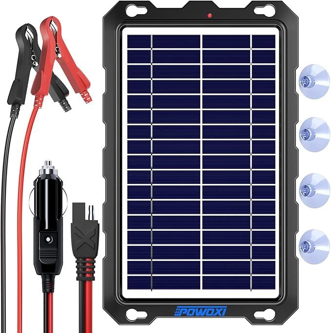 Solar Battery Trickle Charger for Car Battery, Portable and Waterproof