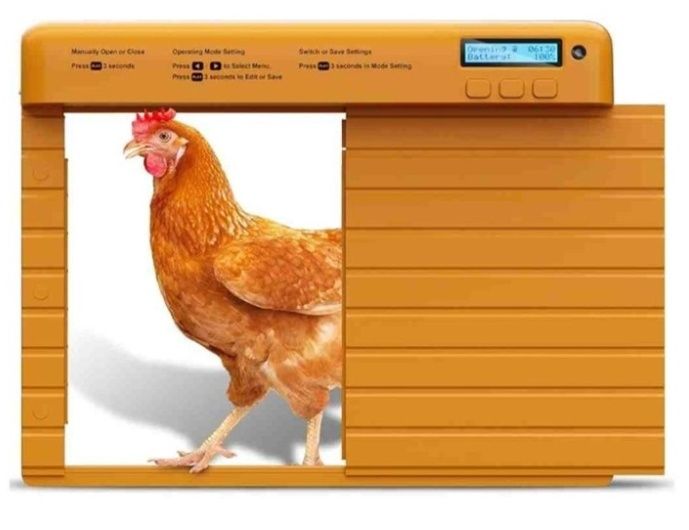 Automatic Chicken Coop Door Battery Powered, Chicken Door with Timer &amp; Light Sensor
