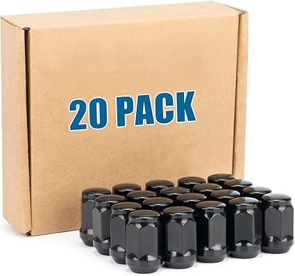 20pcs 1/2 x20 1/2-20 Lugnuts with 19mm 3/4" Hex Tuner, 1.38" Length Cone Seat, Compatible with Jeep Wrangler JK Jeep Grand Cherokee