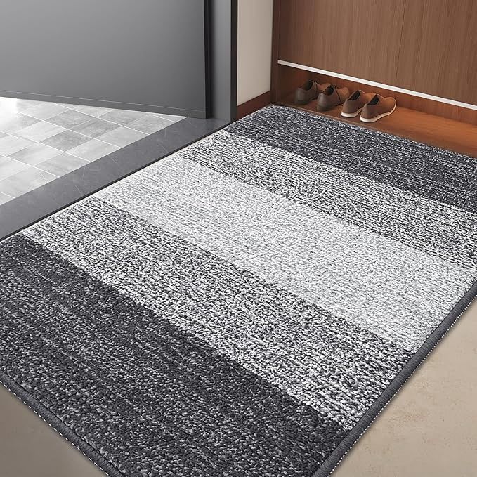 Grandaily Indoor Doormat, 32" x 48" Non-Slip Mud Trapper Absorbent