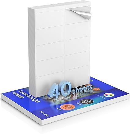 Shipping Label Address Mailing Stickers 2”x4” 400 Labels Paper for Inkjet Laser Printer