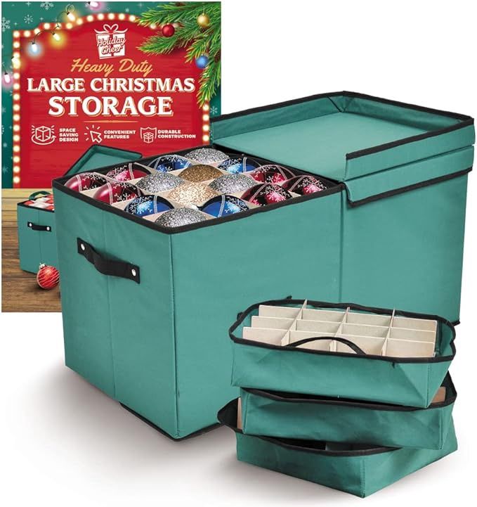 Holiday Cheer Premium Christmas Ornament Storage with 8 Tray - Christmas Storage