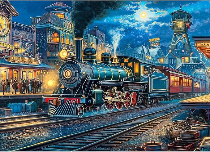 1000 Piece Puzzle for Adults, Train Departure Jigsaw Puzzle