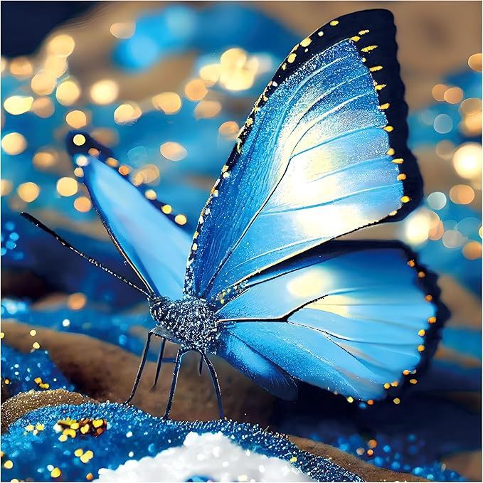 1024 Piece Blue Jigsaw Puzzle for Adults, Blue Butterfly Large Puzzle