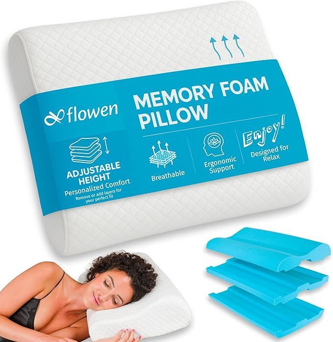 Cervical Pillow for Neck and Shoulder Pain Relief Memory Foam Orthopedic Contour