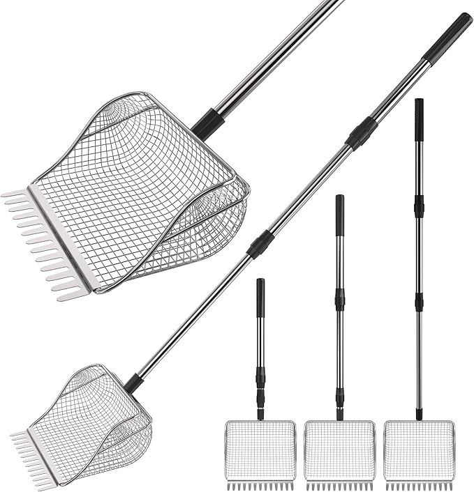 Chicken Poop Scooper, Stainless Steel Poultry Manure Shovel with Adjustable