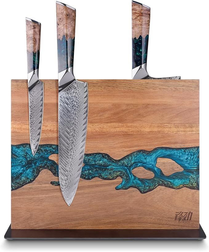 FINDKING Magnetic Knife Block, Double Sided Holder, Powerful Magnet Kitchen Storage