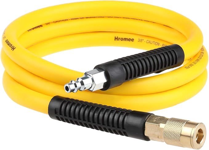Hromee Hybrid Lead-in Air Hose 3/8 Inch x 6FT with 1/4"NPT Quick Coupler and Plug
