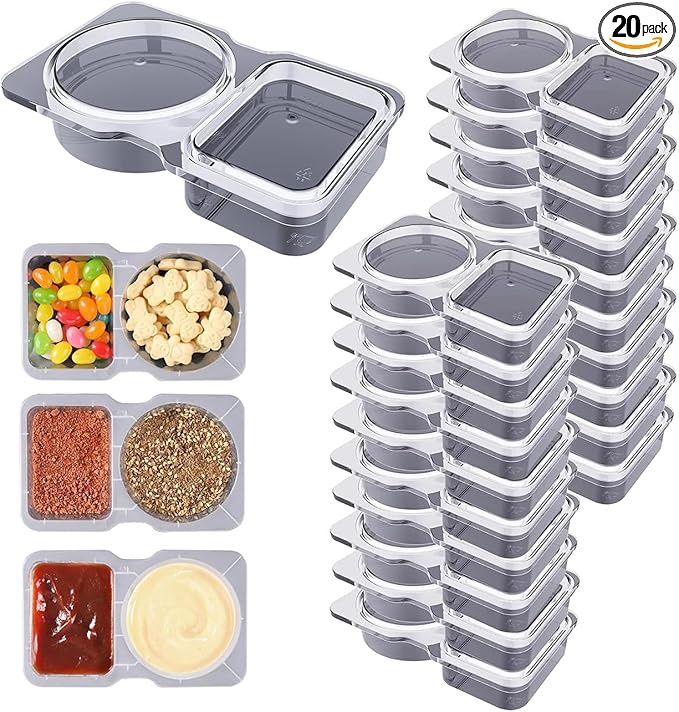 20 Sets Condiment Containers with Lid Snack Container for Holds Condiments