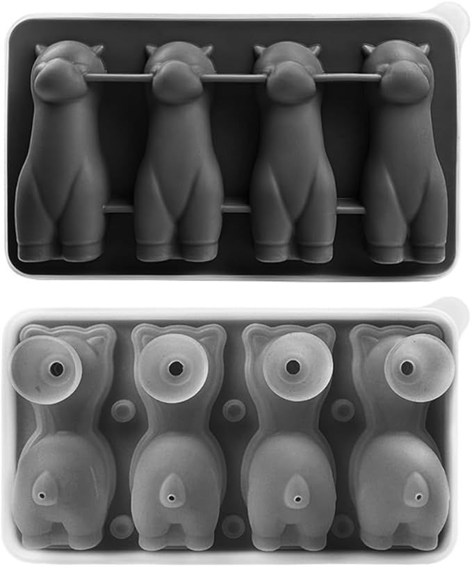 3D Alpaca Ice Cube Mold,Silicone Alpaca Shapes Ice Cube Tray with Funnel