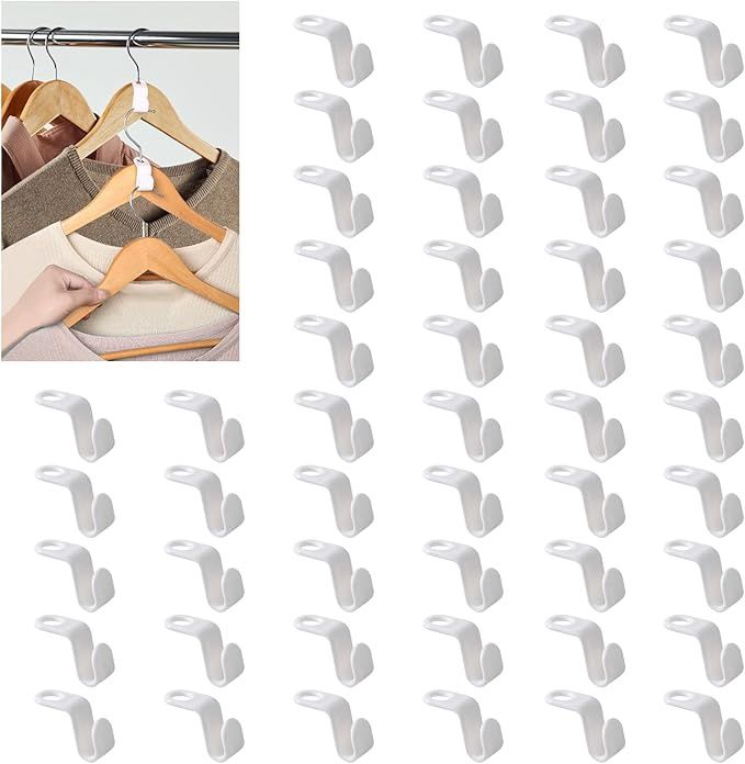 Clothes Hanger Connector Hooks, 50 Pcs Cascading Clothes Hangers