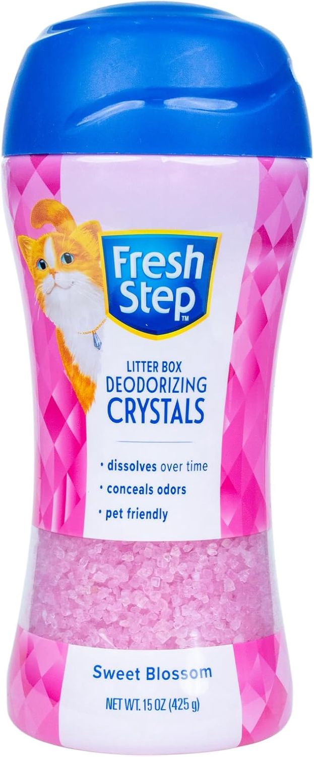 Fresh Step Litter Box Deodorizing Crystals, Sweet Blossom Scent - Conceals Cat Odors
