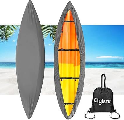 Waterproof Kayak Cover, 11.8 FT-13 FT Canoe Covers Kayak Accessories Waterproof Kayak Cover, 11.8 FT-13 FT Canoe Covers Kayak Accessories