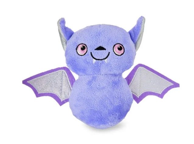 Vibrant Life Halloween Squeaky Plush Bat Dog Toy for Chew Level 1 - Purple