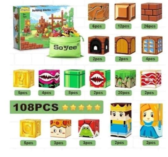 Soyee 108PCS Per Pack, Magnetic Blocks Building Toys, 1'' Magnet Building Blocks