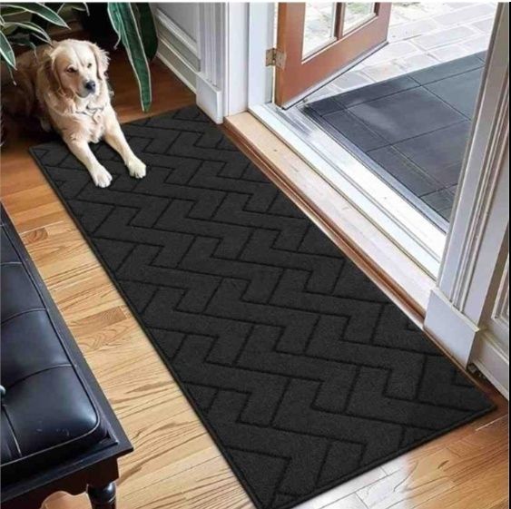 Hicorfe Hallway Runner Rug, 2ftx6ft, Non Slip Rubber Backing, Charcoal