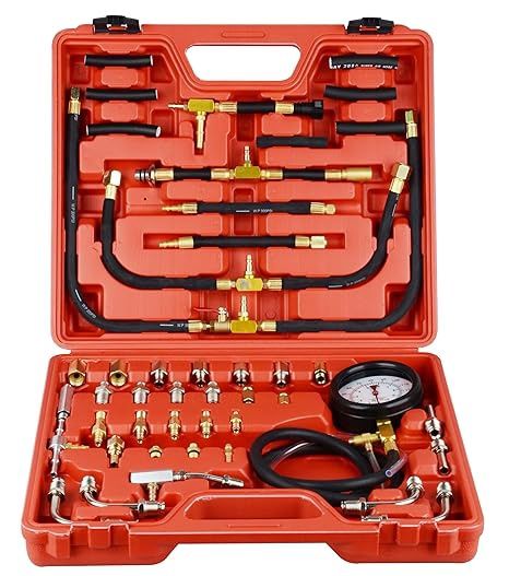 DAYUAN Fuel Injection Pressure Tester Kit, 0-140 PSI Gauge Dual Dial for Accurate Reading DAYUAN Fuel Injection Pressure Tester Kit, 0-140 PSI Gauge Dual Dial for Accurate Reading