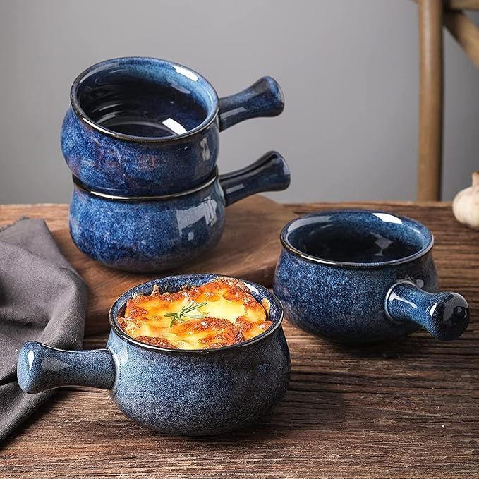 vicrays French Onion Soup Bowls With Handles, 26 Ounce for Soup Set of 4