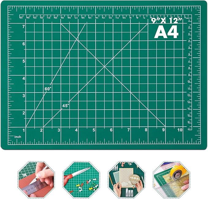 Self Healing Sewing Mat, Anezus Rotary Cutting Mat Double Sided 5-Ply 9" x 12"