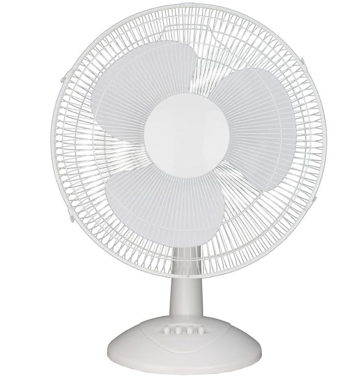 Amz Basics Oscillating Desk Fan 3-Speed - 16'', White