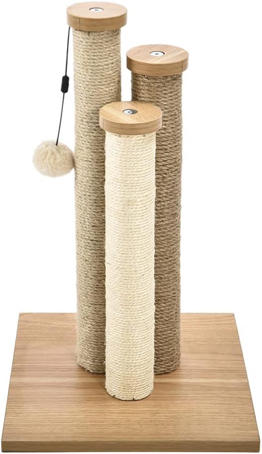 Cat Triple Scratching Posts, Beige