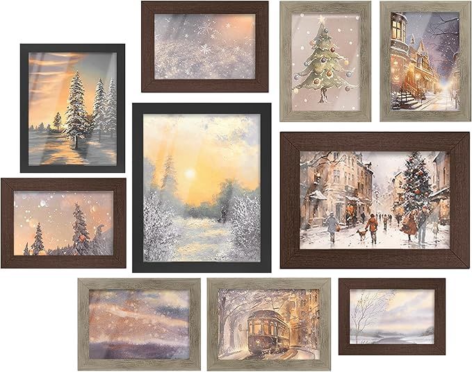 SONGMICS Picture Frames, Collage Picture Frames Set of 10, Two 8x10, Four 5x7, Four 4x6
