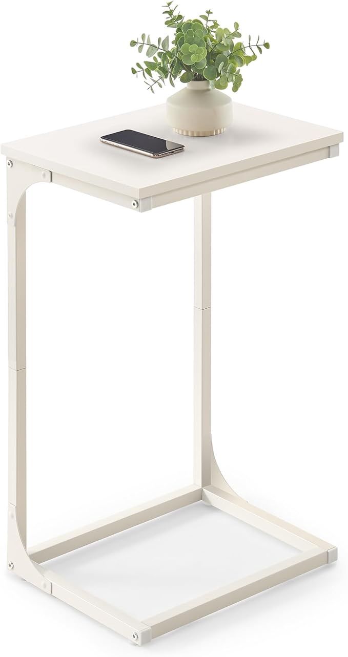 VASAGLE C-Shaped End Table, Side Table for Sofa, Couch Table