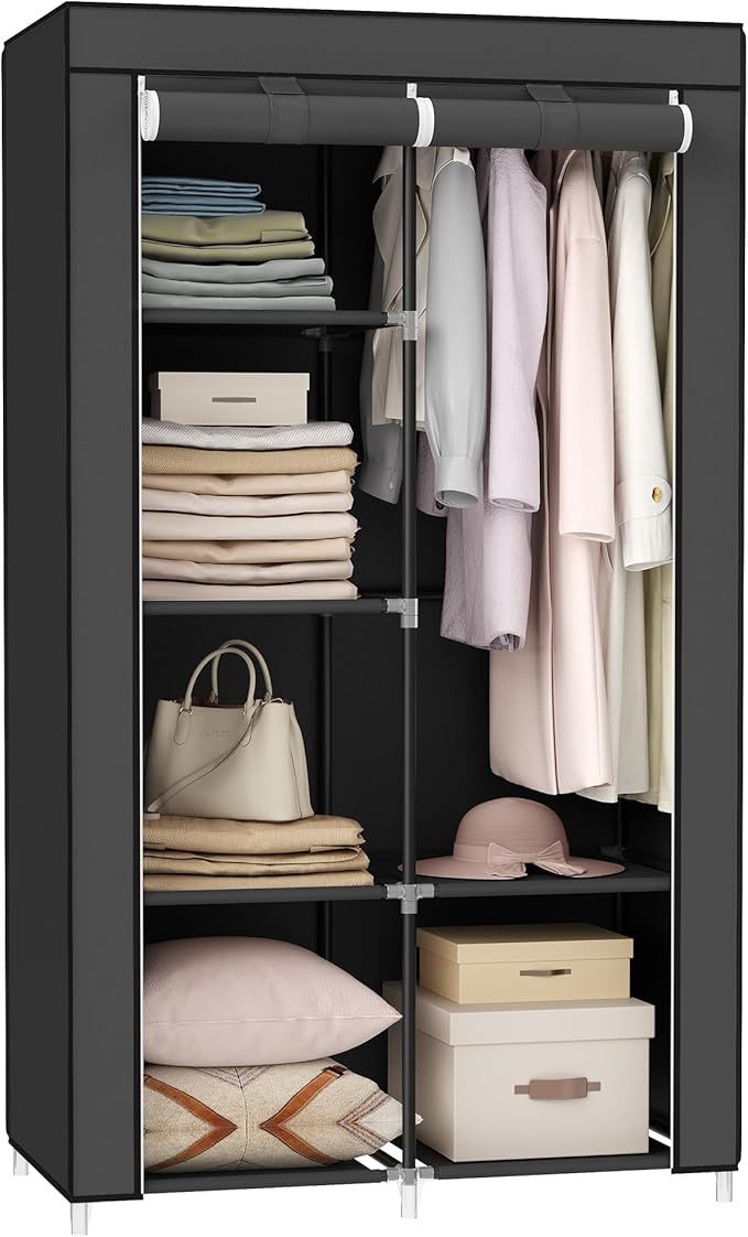 SONGMICS Portable Closet, Wardrobe Closet Organizer with Non-Woven Fabric Cover