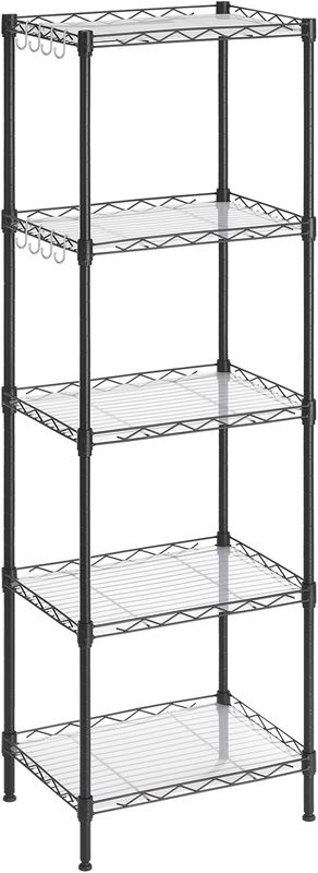 SONGMICS 5-Tier Metal Storage Shelves, Kitchen Wire Shelving Unit, Storage Rack SONGMICS 5-Tier Metal Storage Shelves, Kitchen Wire Shelving Unit, Storage Rack