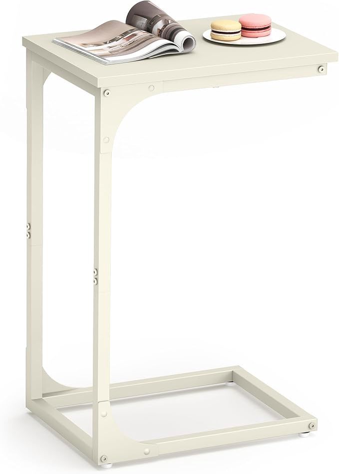 VASAGLE C-Shaped End Table for Couch, Sofa Side Table, Metal Frame