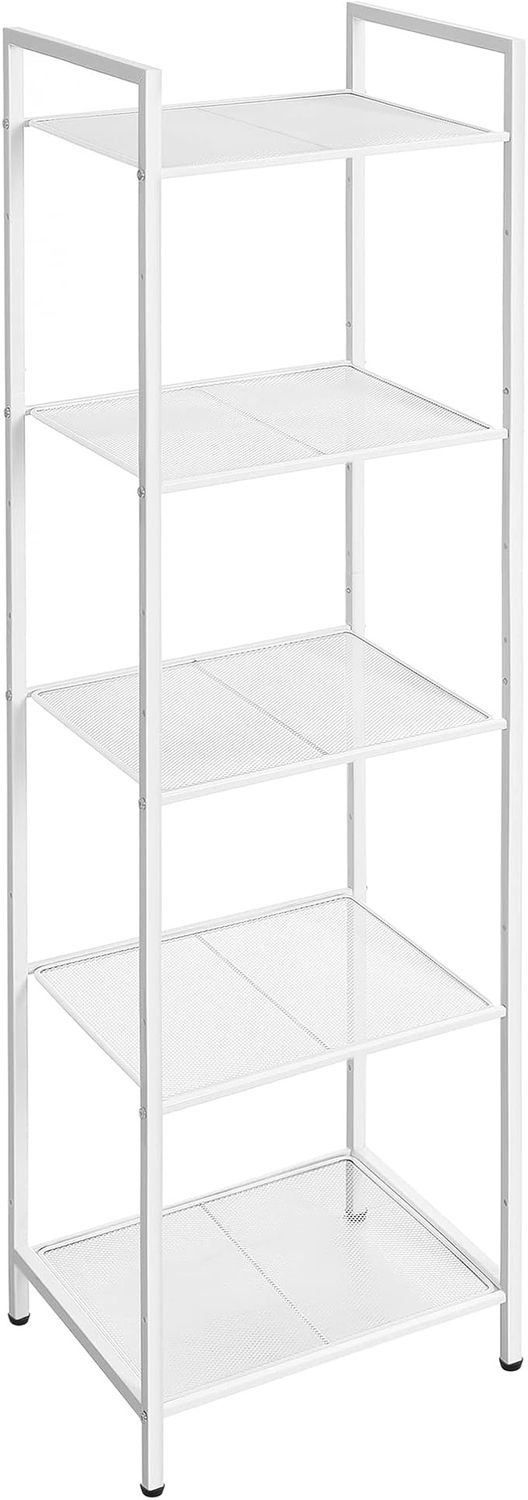 SONGMICS 5-Tier Storage Rack, Bathroom Shelf, Industrial Style Extendable Plant Stand