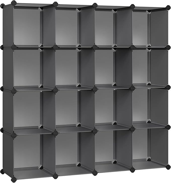 SONGMICS Cube Storage Organizer, 16 Cube Closet Organizers 48.4 x 12.2 x 48.4 Inches