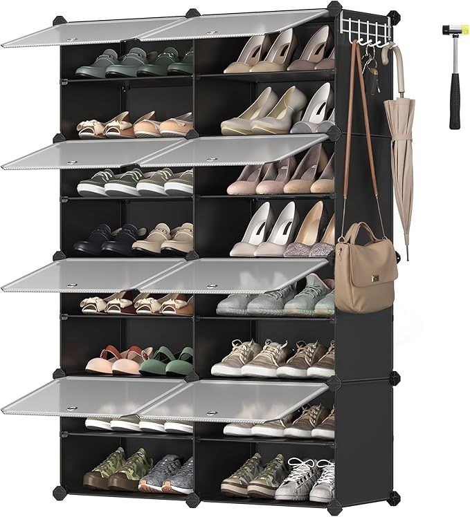 SONGMICS Shoe Rack Organizer, 8-Tier Shoe Storage Cabinet for Closet and Entryway