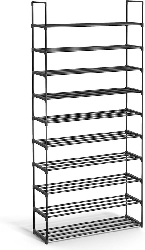 SONGMICS Shoe Rack, 10-Tier Shoe Organizer, Sturdy Storage Shelf, Upright or Upside Down