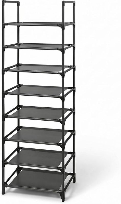SONGMICS Shoe Rack, 8-Tier Shoe Shelf, Shoe Storage Organizer, Metal Frame