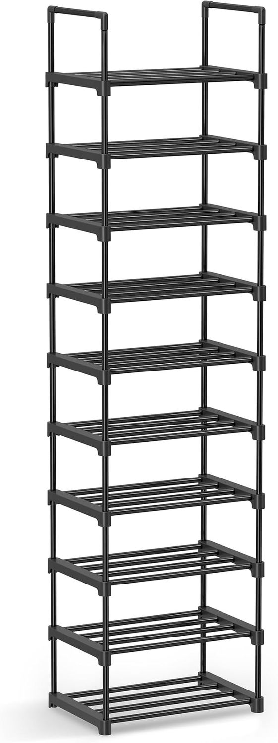 SONGMICS Shoe Rack, 10-Tier Shoe Organizer, Sturdy Storage Shelf,