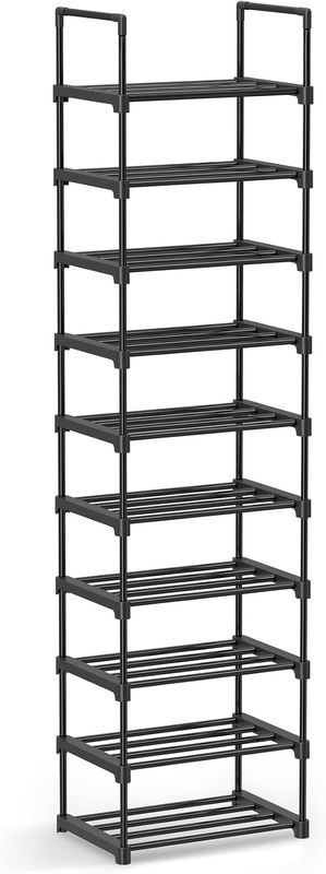 SONGMICS Shoe Rack, 10-Tier Shoe Organizer, Sturdy Storage Shelf,